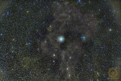 Kosmischer Staub um Polaris. 30 Bilder mit 50 Sekunden, ISO 2500, 85 mm, F 2,0 mit Nikon Z6 auf Minitrack LX3