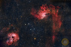 IC 405 Flaming Star Nebula im Fuhrmann. Vespera 7 Nächte. Insgesamt 9,5 Stunden Blichtungszeit