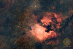 NGC7000, Eispfad, 8 Bilder mit 120 Sekunden, ISO 640, F 2.0, D5300a 135 mm, Autoguiding MGEN3, 6 Darks, 10 Biases