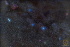 Kassiopeia, das Himmels-W mit Herznebel. 29 Bilder mit 50 Sekunden, ISO 2500, 85 mm, F 2,0 mit Nikon Z6 nachgeführt mit Minitrack LX3