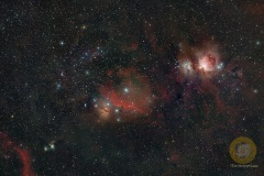 Orion: Unterfranken. 61 Bilder mit 30 Sekunden, ISO 800, 135 mm, F 2.0 an D5100a auf Staradventurer, 15 Darks