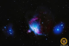 Großer Orionnebel. 33 Bilder mit 60 Sekunden, ISO 8000, 1000 mm, F 10 an D850 nachgeführt mit EQM 35