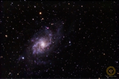 M33, Dreiecksgalaxie. 65 Bilder mit 60 Sekunden, ISO 6400 RC6 mit Reducer (920 mm, F 6,0) an EOS 60da auf EQM35 Pro mit MGEN3. 15 Darks, 20 Lights und Biases