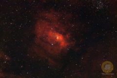 NGC 7635 Blasennebel in Kassiopeia, 42 Bilder mit 180 Sekunden, ISO 8000, RC6  920 mm, F 6, an D5300a auf EQ6 mit MGEN3, 6 Darks, je 10 Flats, Darkflats, Biases. Fast Vollmond, Schnee.