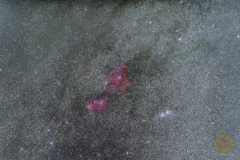 Herznebel und Seelennebel im Sternbild Kassiopeia 41 Bilder mit 180 Sekunden, ISO 640, 85 mm, F 2,2 an Nikon Z6 auf EQM 35 Pro