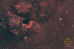 NGC7000 Nordamerikanebel im Schwan 23 Bilder mit 3 Minuten, ISO 500, 300 mm, F 2,8 Nikon D850 auf EQM35 Pro, Auroguiding MGEN3