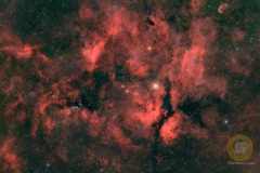 Sadr, Eispfad: 48 Bilder mit 300 Sekunden. ASI071 mc Pro, APo 190 mm, F 3.8, Gain 90, auf EQ6 Pro, Autoguiding ASI715 mc, 240 mm, Steuerung StellaVita, je 10 Darks, Flats, Darflats