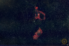 Herz- und Seelennebelin Kassiopeia. 116 Bilder mit 60Sekunden, ISO 1000, 135 mm, F 2,0 an Canon 60Da auf Skyguider Pro 28 Darks, jeweils 20 Flats und Biases
