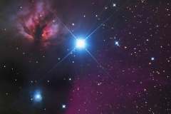 Flammen- und Pferdekopfnebel um Alnitak im Orion. 55 Bilder mit 60 Sekunden, ISO 20000 RC6 (920 mm F 6,0) an Nikon Z6 auf EQM 35 Pro jeweils 20 Darks,  Flats und Biases