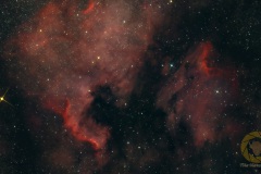 NGC 7000 und IC 5070, Nordamerika- und Pelikannebel. Groß Schönebeck, 4 Stunden Gesamtbelichtungszeit, Vespera Mosaik, 250 mm, F 5