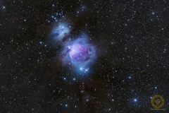 Orion-Nebel. 121 Bilder mit 60 Sekunden, ISO 3200, 300 mm F 2,8 an Nikon Z6 auf Skyguider Pro. 15 Darks, 20 Biases, 4 Flats
