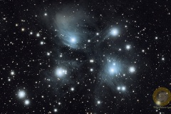 M45, Plejaden im Stier. Vespera, Eispfad, gesamtbelichtungszeit 78 Minuten