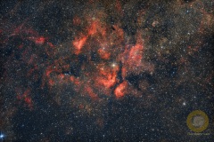 IC1318, Schmetterlingsnebel, Gamma-Cygni-Nebel, Groß Schönebeck 41 Bilder mit 120 Sekunden, ISO 640, F 2.0 an D5300a auf Skyguider Pro, 11 Darks, 10 Biases, Autoguiding MGEN3