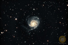 M101, Pinwheel Galaxy, Großer Bär, Eispfad. 31 Bilder mit 5 Minuten, ISO 5000, F 6.0 RC6 an D5300a auf EQ6, Autoguiding MGEN3, 10 Darks und Biases