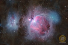 M42, Orionnebel, Eispfad. ASI071 MC pro an APO 540 mm. 62 Bilder mit 120 Sekunden -10 Grad Sensor. Sucherguiding ASI 715 mc pro Gesamt 3 Stunden un 55 Minuten. 30 Biases