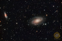 M81, Bodes Galaxie, Eispfad: 15 Bilder mit 5 Minuten, ISO 5000, F 6.0 RC6, 920 mm an D500a auf EQ6, Autoguiding MGEN3, 6 Darks, 10  Biases
