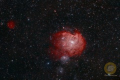 NGC217, Affenkopfnebel im Orion, Unterfranken: 68 Bilder mit 3 Minuten, ISO 5000, Apo 540 mm an D5300a, auf EQ6, MGEN3, je 20 Flats, Darkflats, Biases, 11 Darks
