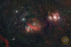Orion: Unterfranken. 61 Bilder mit 30 Sekunden, ISO 800, 135 mm, F 2.0 an D5100a auf Staradventurer, 15 Darks