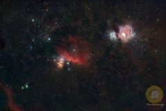 Orion Widefield, Groß Schönebeck: 25 Bilder mit 120 Sekunden, ISO 1000, 135 mm, F 2.0 an Nikon D5100a auf Staradventurer. Dithering, 20 Flats und Biases.
