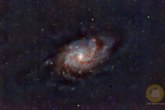 M33, Dreiecksgalaxie, Eispfad: 22 Bilder mit 120 Sekunden, ASI071 MC Pro, Apo 540 mm auf EQ6, keine Korrekturbilder, Dithering, 2 x Drizzle
